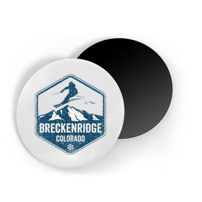 Vintage Breckenridge Retro Logo Ski Magnet