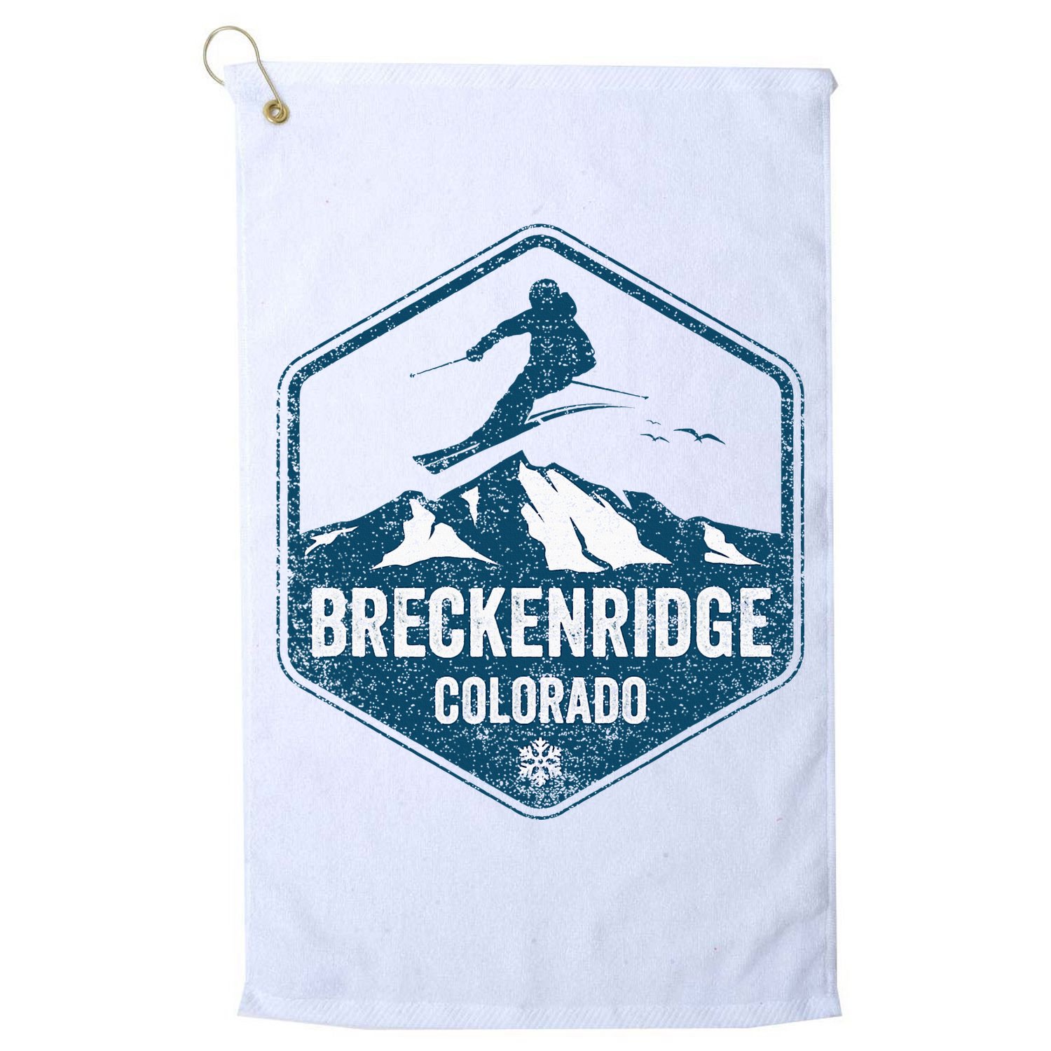 Vintage Breckenridge Retro Logo Ski Golf Towel