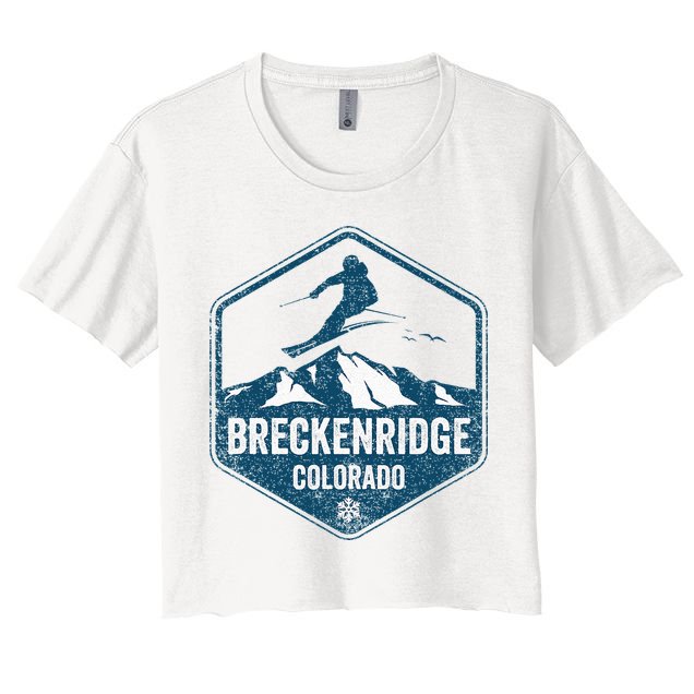 Vintage Breckenridge Retro Logo Ski Crop Top