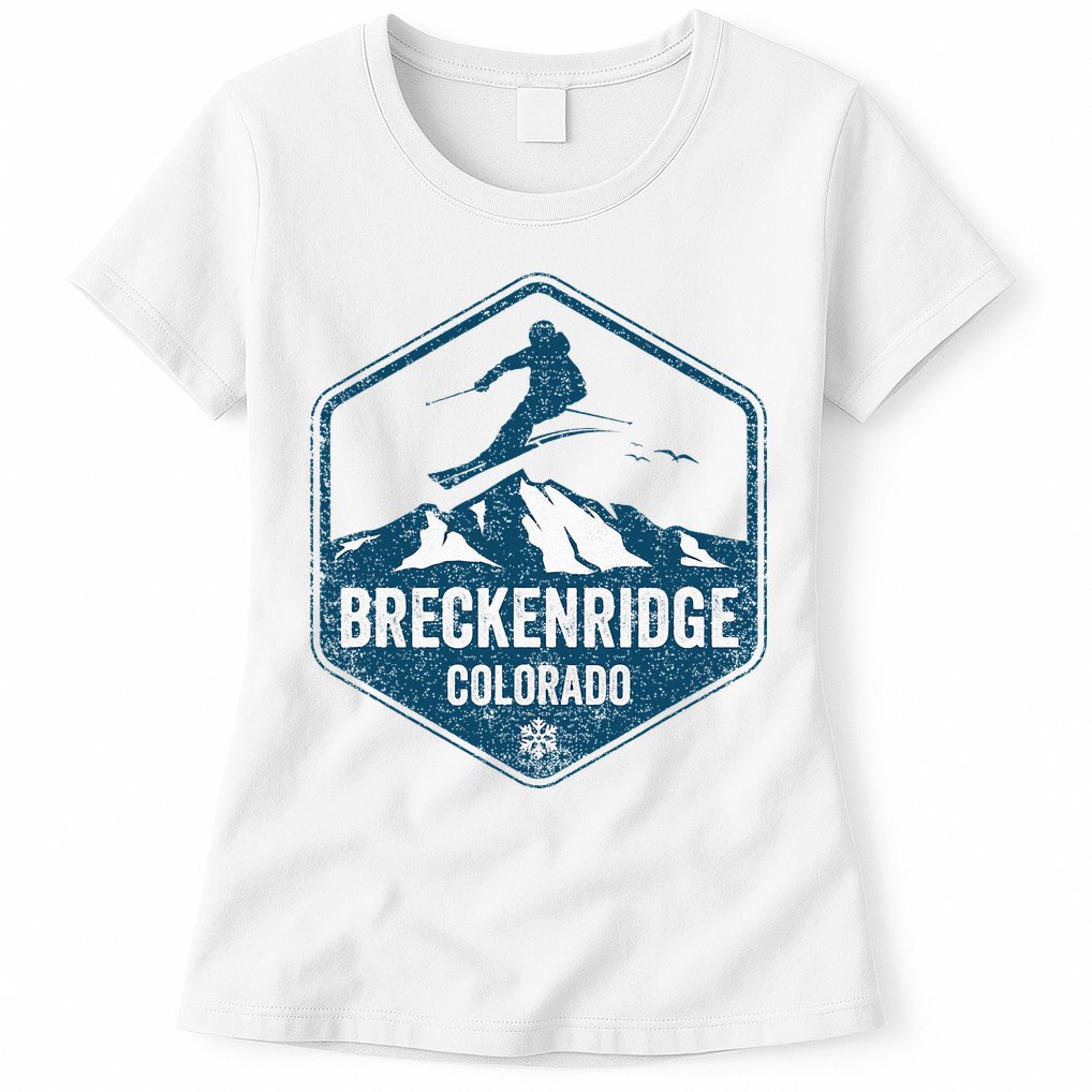 Vintage Breckenridge Retro Logo Ski Womens T-Shirt