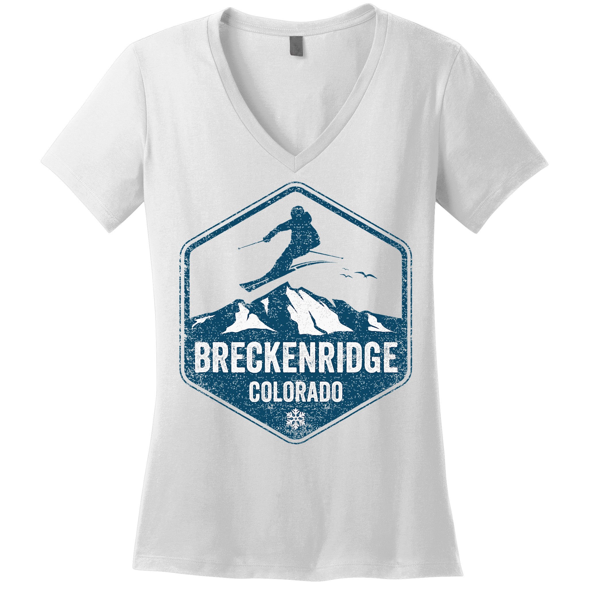 Vintage Breckenridge Retro Logo Ski Women's V-Neck T-Shirt