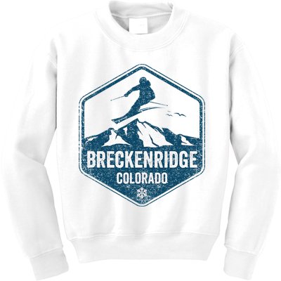Vintage Breckenridge Retro Logo Ski Kids Sweatshirt