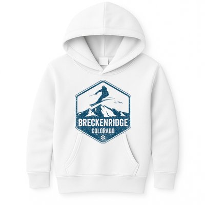 Vintage Breckenridge Retro Logo Ski Kids Hoodie
