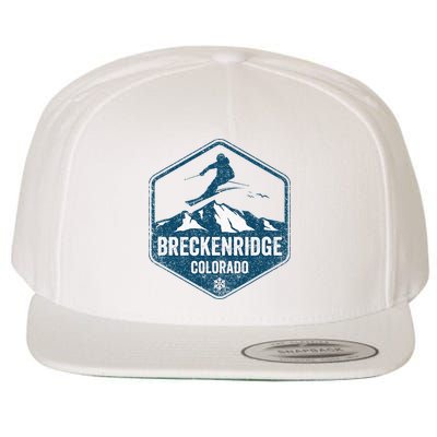 Vintage Breckenridge Retro Logo Ski Wool Snapback Cap