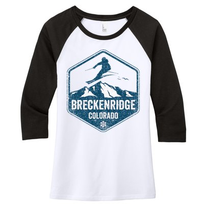 Vintage Breckenridge Retro Logo Ski Women's Tri-Blend 3/4-Sleeve Raglan Shirt