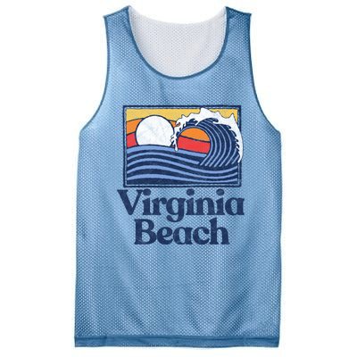 Virginia Beach Retro Surfer Vintage Beach And Wave Graphic Great Gift Mesh Reversible Basketball Jersey Tank