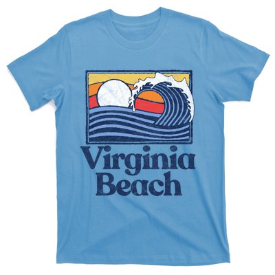 Virginia Beach Retro Surfer Vintage Beach And Wave Graphic Great Gift T-Shirt