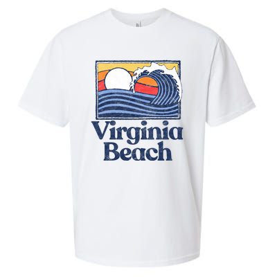 Virginia Beach Retro Surfer Vintage Beach And Wave Graphic Great Gift Sueded Cloud Jersey T-Shirt