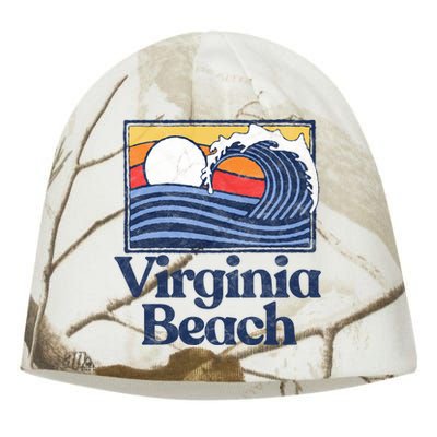 Virginia Beach Retro Surfer Vintage Beach And Wave Graphic Great Gift Kati - Camo Knit Beanie