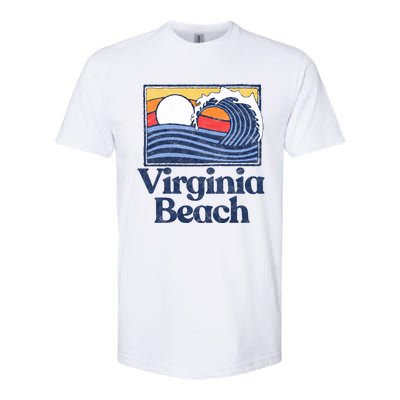 Virginia Beach Retro Surfer Vintage Beach And Wave Graphic Great Gift Softstyle CVC T-Shirt