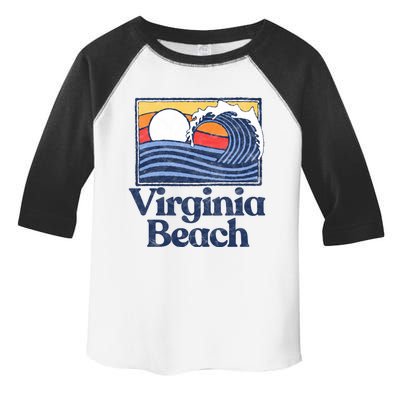 Virginia Beach Retro Surfer Vintage Beach And Wave Graphic Great Gift Toddler Fine Jersey T-Shirt