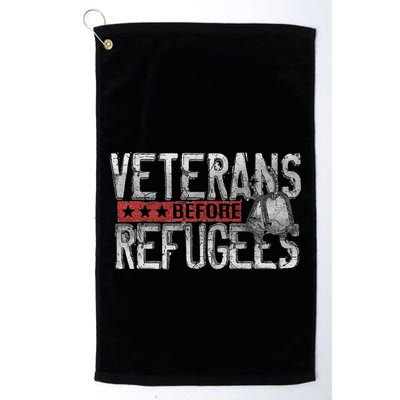 Veterans Before Refugees Memorial Day Never Forget Golf Towel