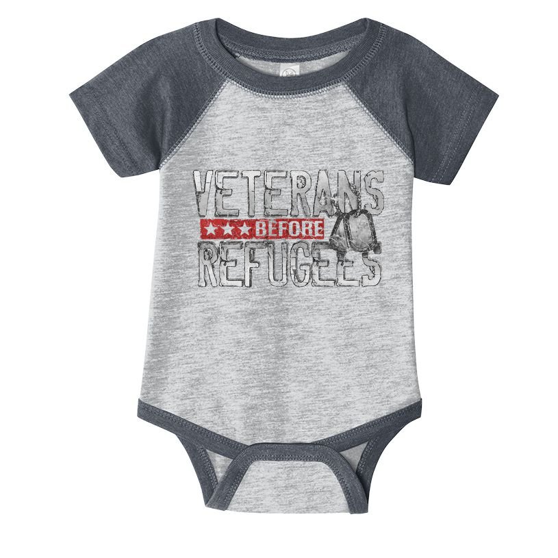 Veterans Before Refugees Memorial Day Never Forget Infant Baby Jersey Bodysuit