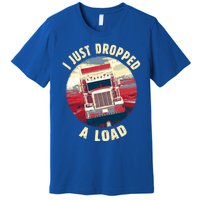 Vintage Big Rig Semi Trailer Truck Driver Funny Trucker Gift Cute Gift Premium T-Shirt