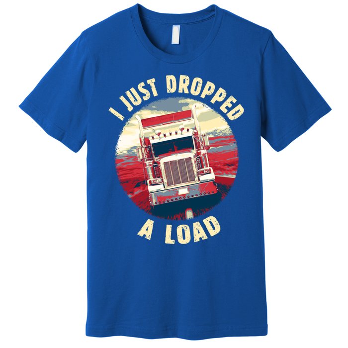 Vintage Big Rig Semi Trailer Truck Driver Funny Trucker Gift Cute Gift Premium T-Shirt