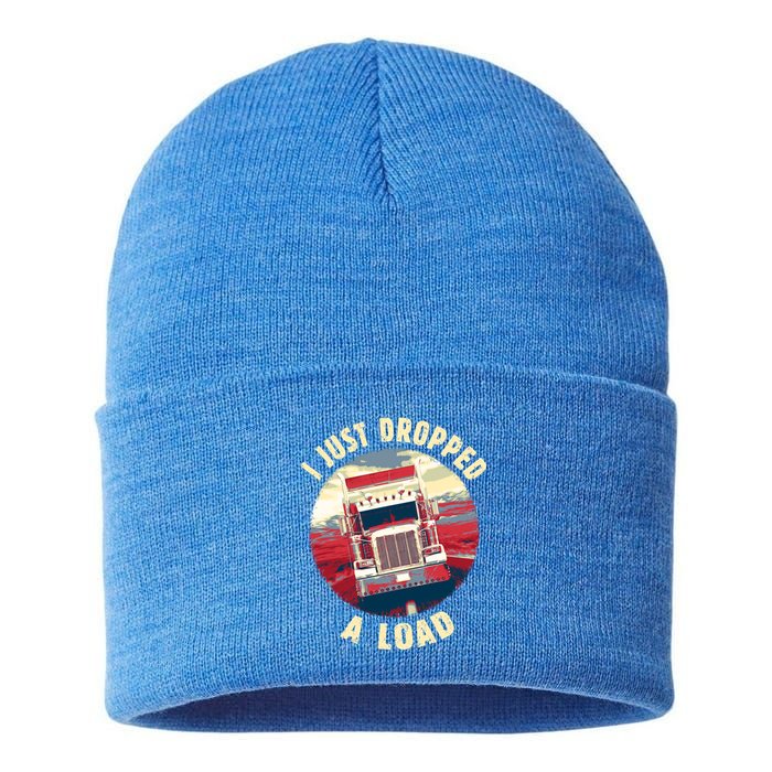 Vintage Big Rig Semi Trailer Truck Driver Funny Trucker Gift Cute Gift Sustainable Knit Beanie