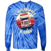 Vintage Big Rig Semi Trailer Truck Driver Funny Trucker Gift Cute Gift Tie-Dye Long Sleeve Shirt