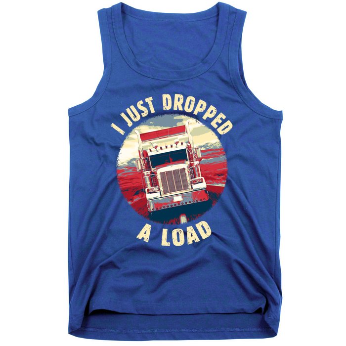 Vintage Big Rig Semi Trailer Truck Driver Funny Trucker Gift Cute Gift Tank Top