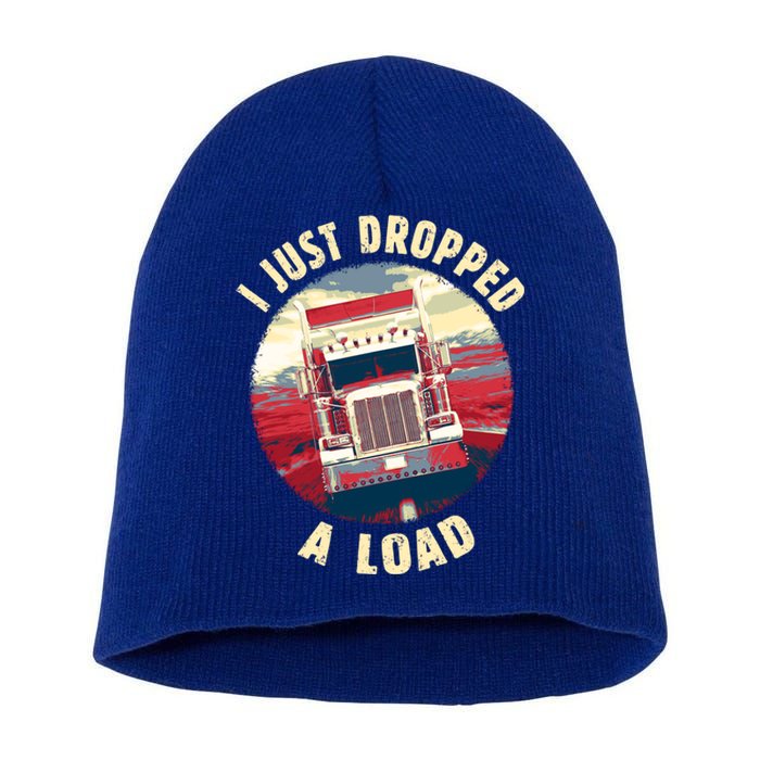 Vintage Big Rig Semi Trailer Truck Driver Funny Trucker Gift Cute Gift Short Acrylic Beanie