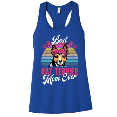 Vintage Best Rat Terrier Mom Ever Gift Women's Racerback Tank