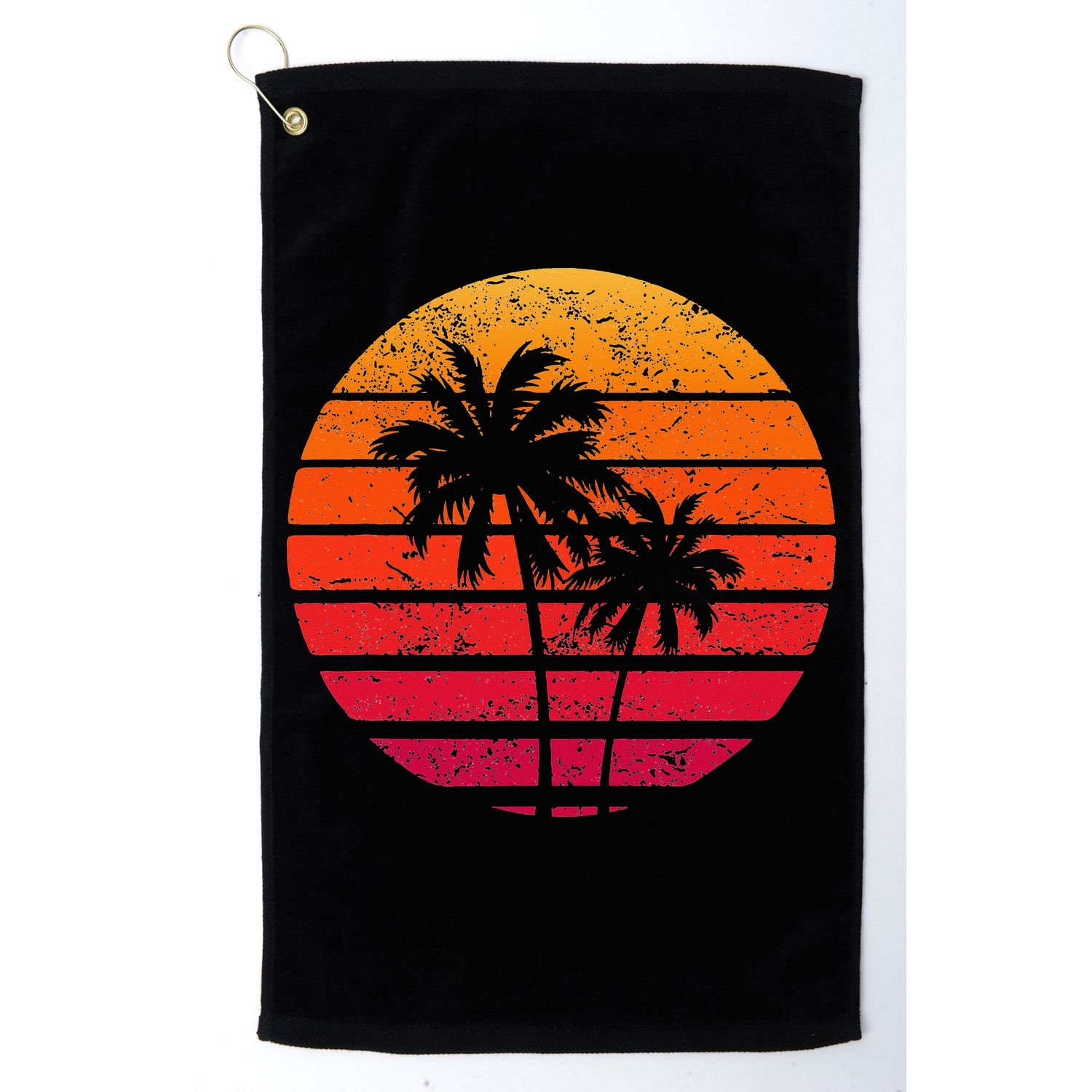 Vintage Beach Retro Sunset Palm Trees Tropical Vacation Golf Towel