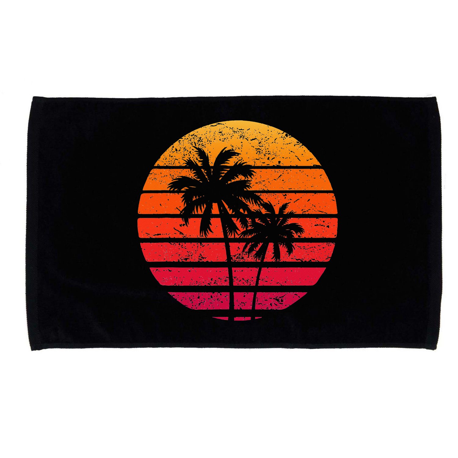 Vintage Beach Retro Sunset Palm Trees Tropical Vacation Microfiber Hand Towel