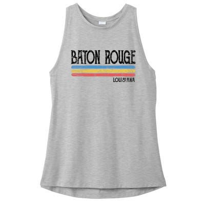 Vintage Baton Rouge Louisiana La Love Gift Souvenir Ladies PosiCharge Tri-Blend Wicking Tank