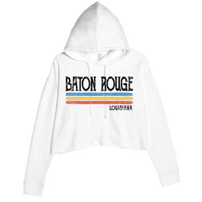 Vintage Baton Rouge Louisiana La Love Gift Souvenir Crop Fleece Hoodie