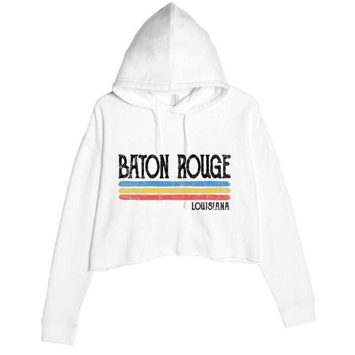 Vintage Baton Rouge Louisiana La Love Gift Souvenir Crop Fleece Hoodie