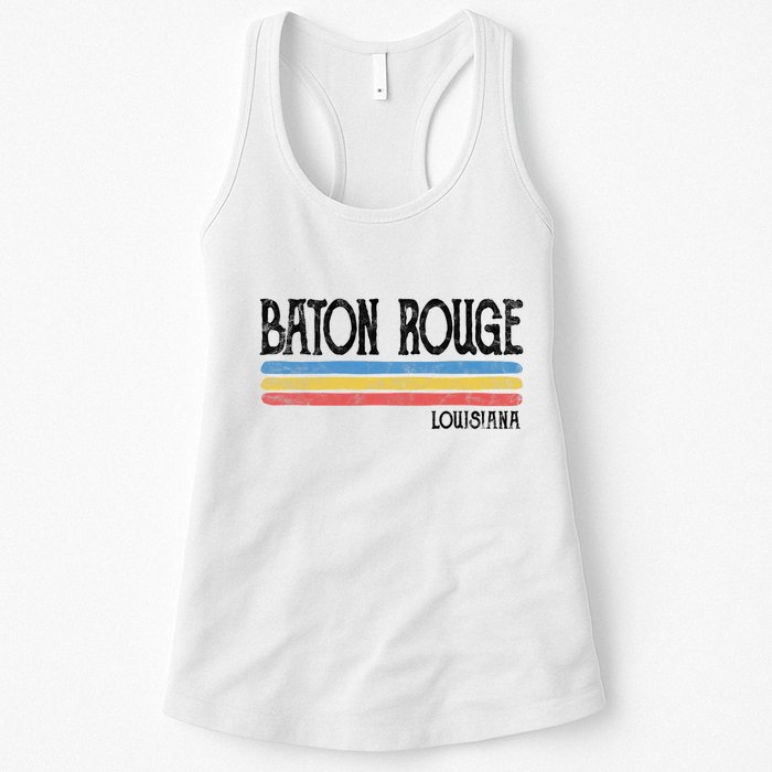 Vintage Baton Rouge Louisiana La Love Gift Souvenir Women's Racerback Tank