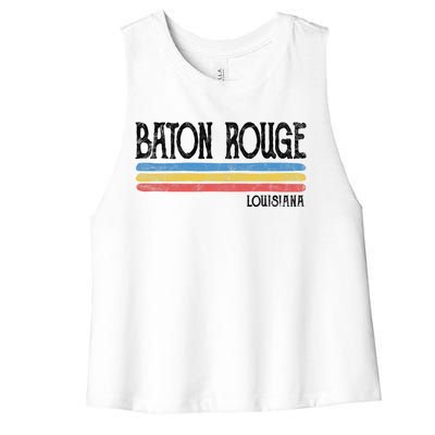 Vintage Baton Rouge Louisiana La Love Gift Souvenir Women's Racerback Cropped Tank