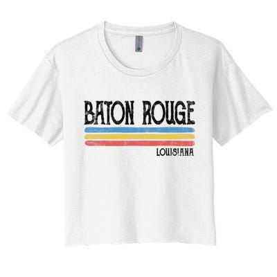 Vintage Baton Rouge Louisiana La Love Gift Souvenir Women's Crop Top Tee