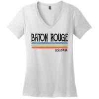 Vintage Baton Rouge Louisiana La Love Gift Souvenir Women's V-Neck T-Shirt