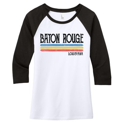 Vintage Baton Rouge Louisiana La Love Gift Souvenir Women's Tri-Blend 3/4-Sleeve Raglan Shirt