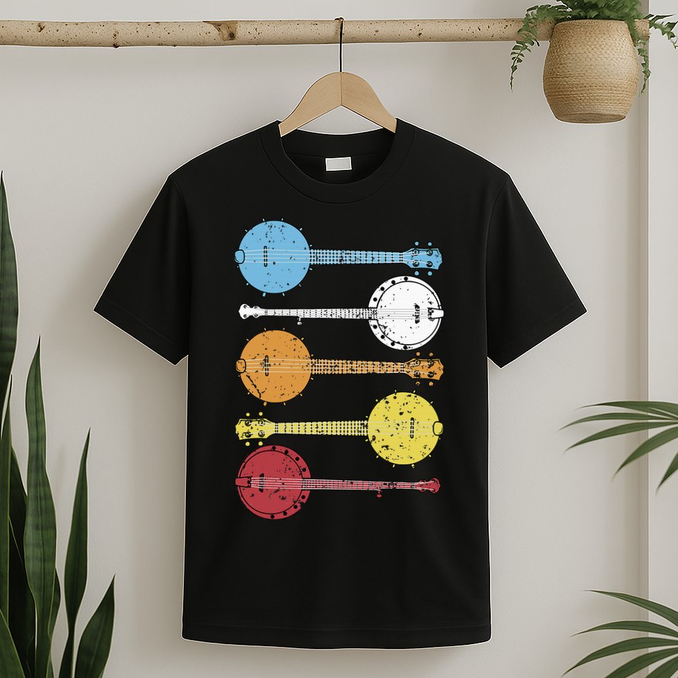 Vintage Banjo Retro Banjo Gift Country Music Bluegrass T-Shirt