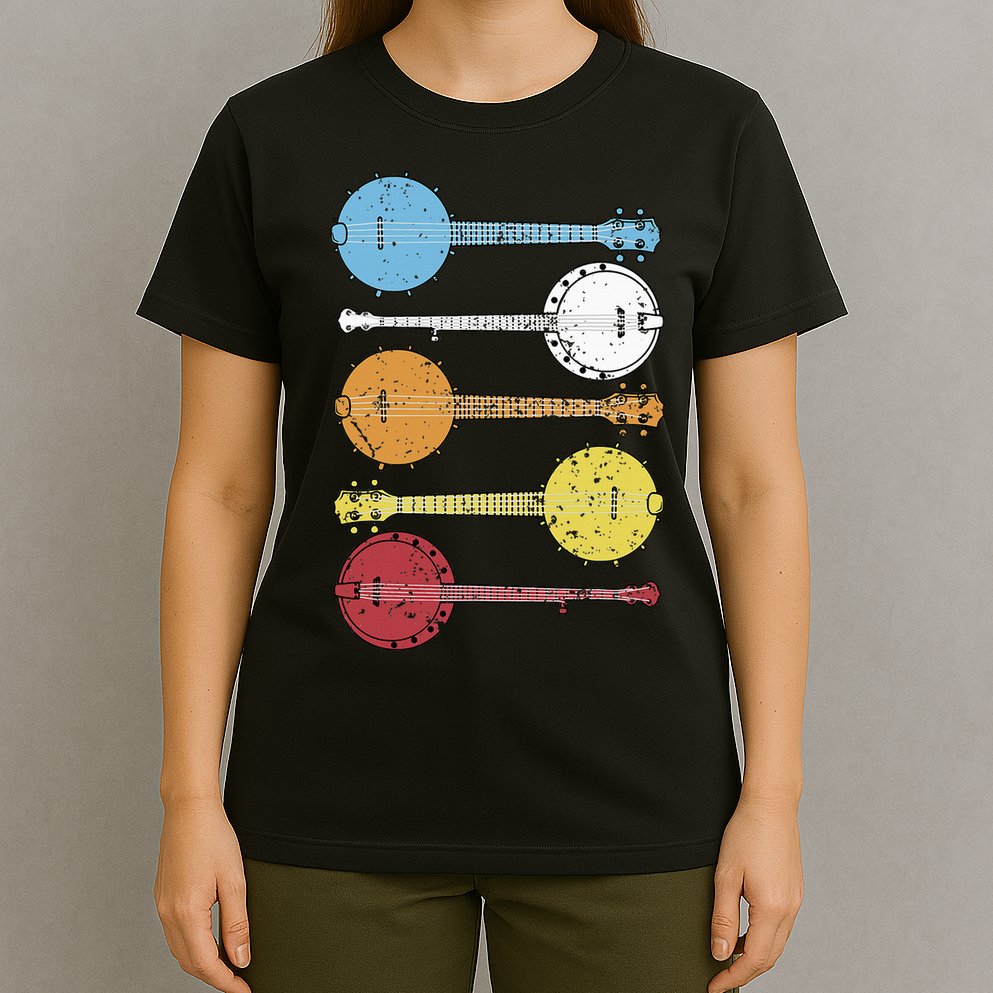 Vintage Banjo Retro Banjo Gift Country Music Bluegrass T-Shirt