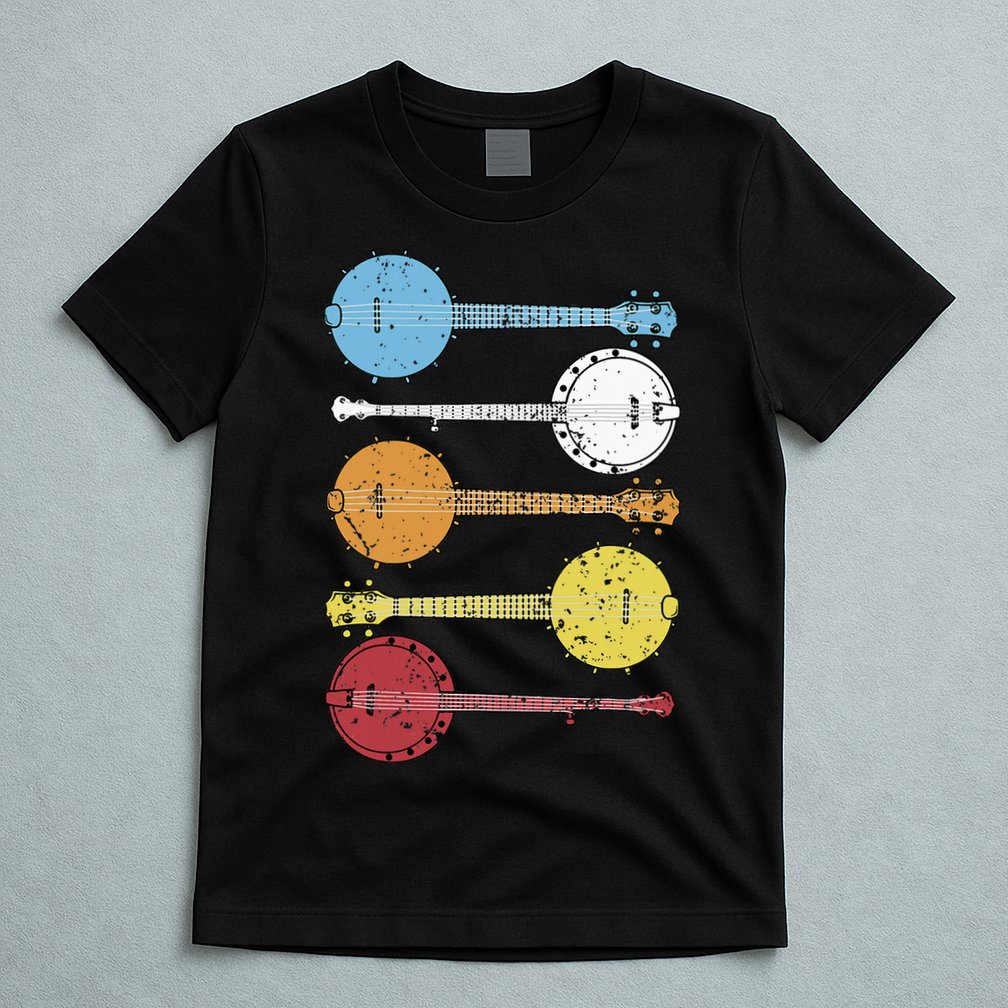 Vintage Banjo Retro Banjo Gift Country Music Bluegrass T-Shirt
