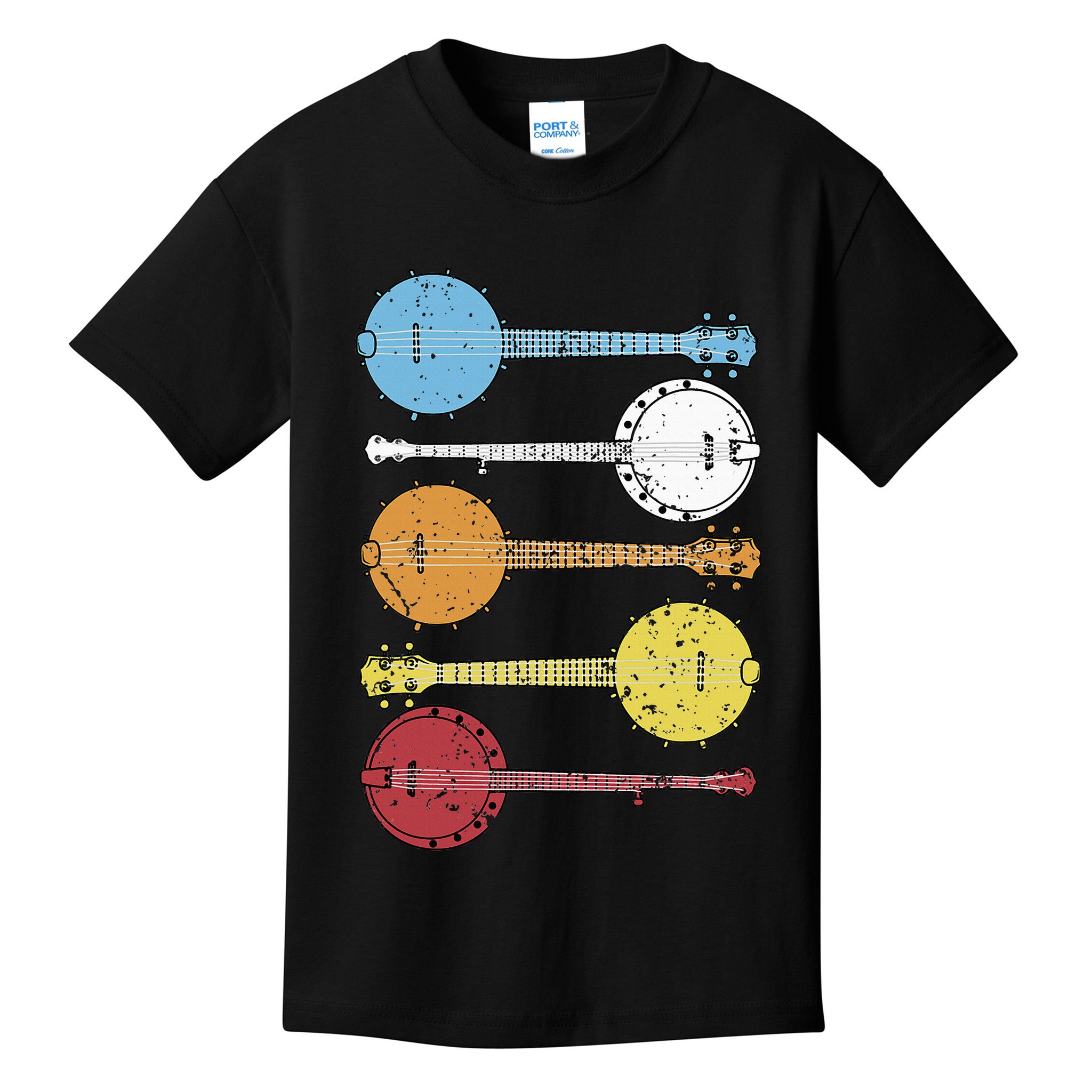 Vintage Banjo Retro Banjo Gift Country Music Bluegrass Kids T-Shirt