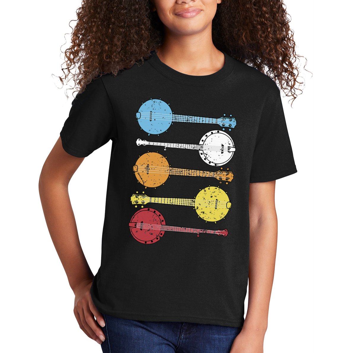 Vintage Banjo Retro Banjo Gift Country Music Bluegrass Kids T-Shirt