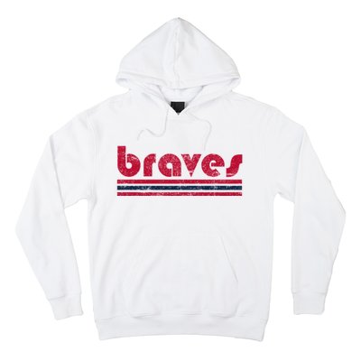 Vintage Braves Retro Three Stripe Red Braves Hoodie