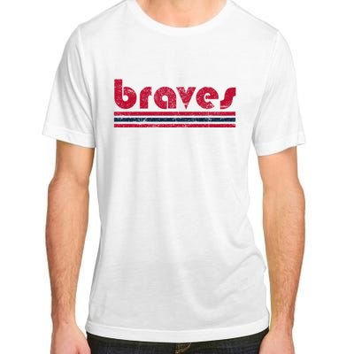 Vintage Braves Retro Three Stripe Red Braves Adult ChromaSoft Performance T-Shirt