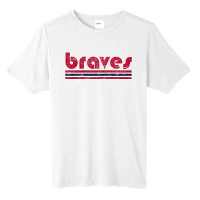 Vintage Braves Retro Three Stripe Red Braves Tall Fusion ChromaSoft Performance T-Shirt