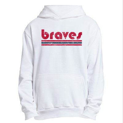 Vintage Braves Retro Three Stripe Red Braves Urban Pullover Hoodie