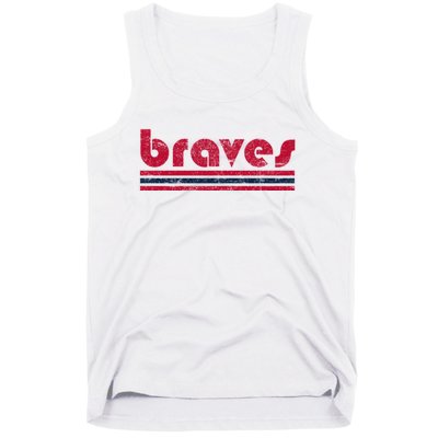 Vintage Braves Retro Three Stripe Red Braves Tank Top