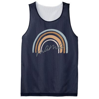 Vintage Boho Rainbow Mama Mom Cute Mother's Day Gift Mesh Reversible Basketball Jersey Tank