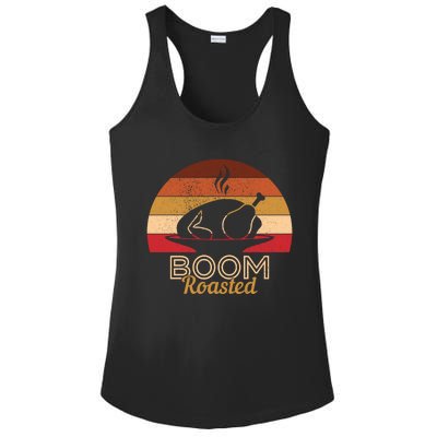 Vintage Boom Roasted Funny Thanksgiving Turkey Cool Gift Ladies PosiCharge Competitor Racerback Tank