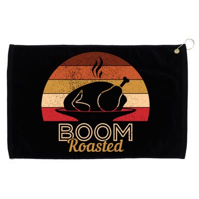 Vintage Boom Roasted Funny Thanksgiving Turkey Cool Gift Grommeted Golf Towel