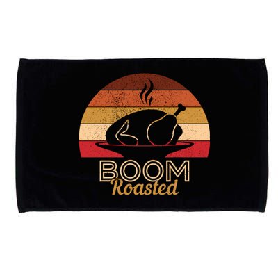 Vintage Boom Roasted Funny Thanksgiving Turkey Cool Gift Microfiber Hand Towel