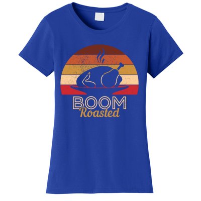 Vintage Boom Roasted Funny Thanksgiving Turkey Cool Gift Women's T-Shirt