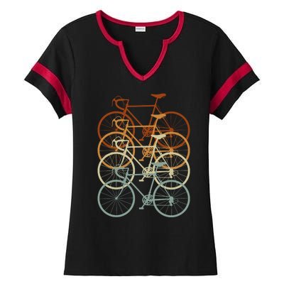 Vintage Bike Retro Bicycle Ladies Halftime Notch Neck Tee